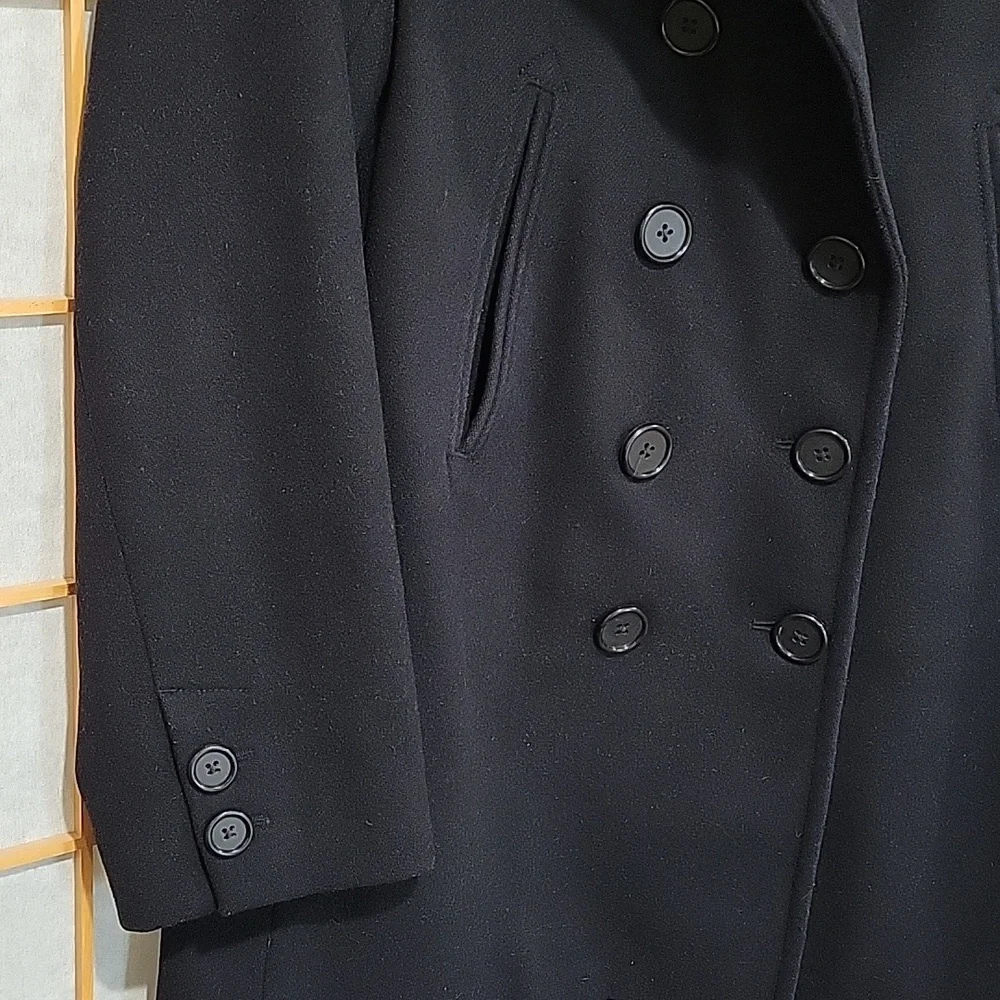 J. Crew black double breasted wool and thinsulate peacoat - Picture 3 of 13